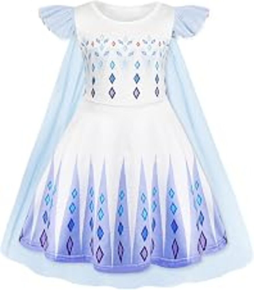 Princess Dress with Cape Girls Halloween Birthday Party Cosplay Costume | Princess Cosplay Dress With Tulle Cape, Flutter Sleeve, Girls Birthday Halloween Party Outfit