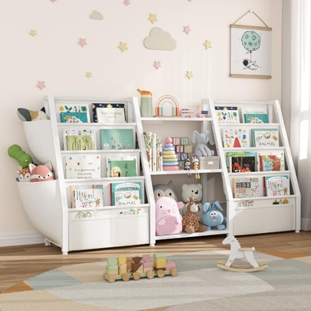 MEUIS 3 Tier Small Kids Bookshelf and To