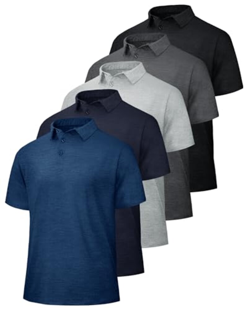 BOOJO 5 Pack Polo Shirts for Men - Quick
