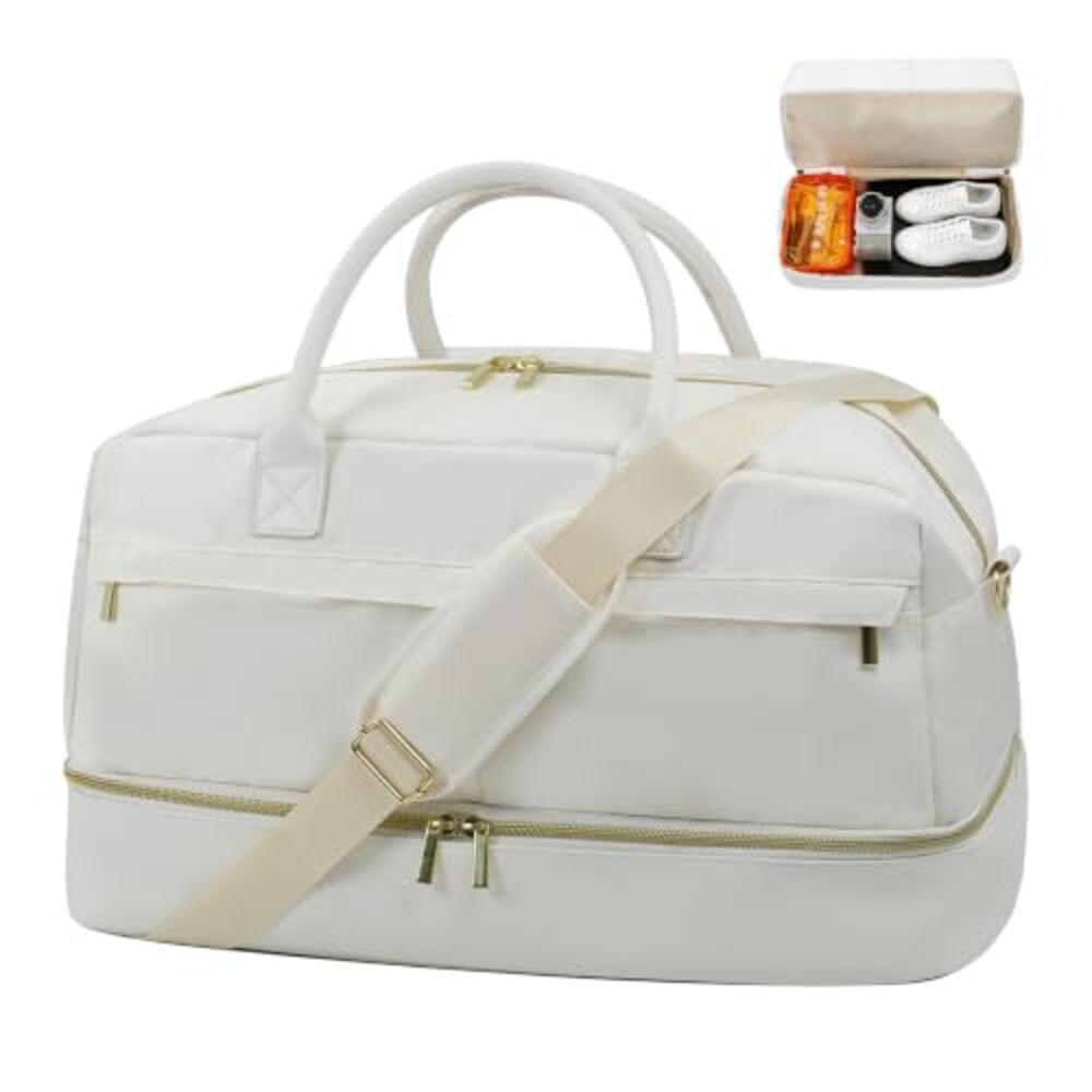 Women Travel Duffle Bag with Shoe Compar