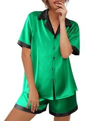 Ekouaer Womens Silk Satin Pajama Set Sho