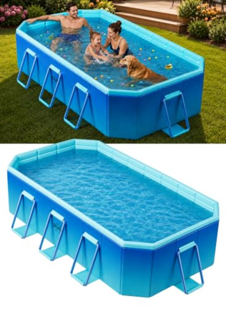 WOOIIROM Foldable Pool, Non-Inflatable S