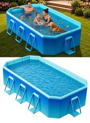 WOOIIROM Foldable Pool, Non-Inflatable S