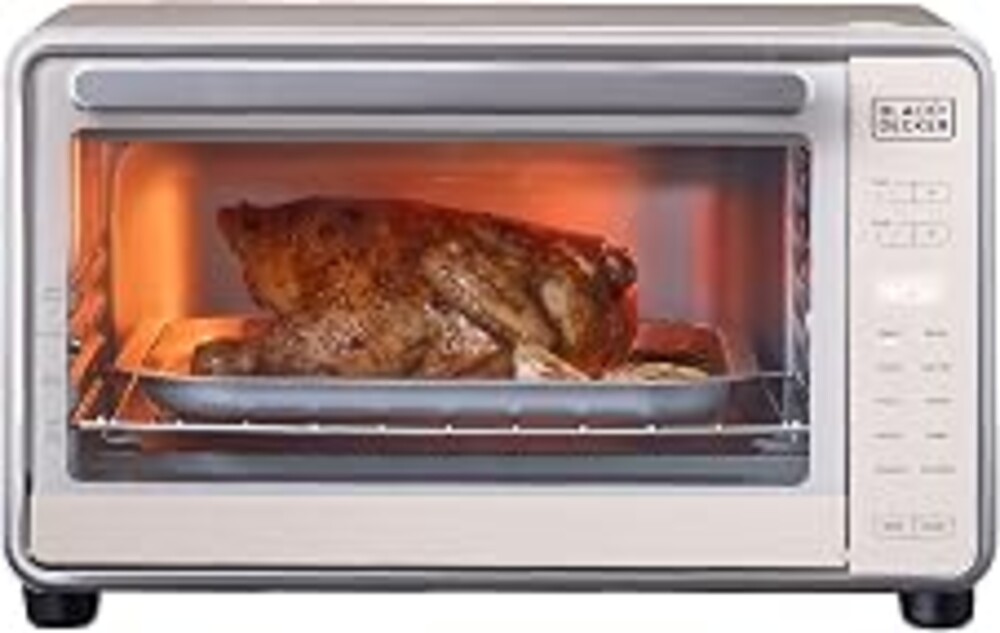 BLACK+DECKER Crisp 'N Bake Pro 6-Slice Digital Air Fry Oven | 10 cooking functions, air fry, fits 12-inch pizza, digital controls and ceramic accessories for easy cooking.