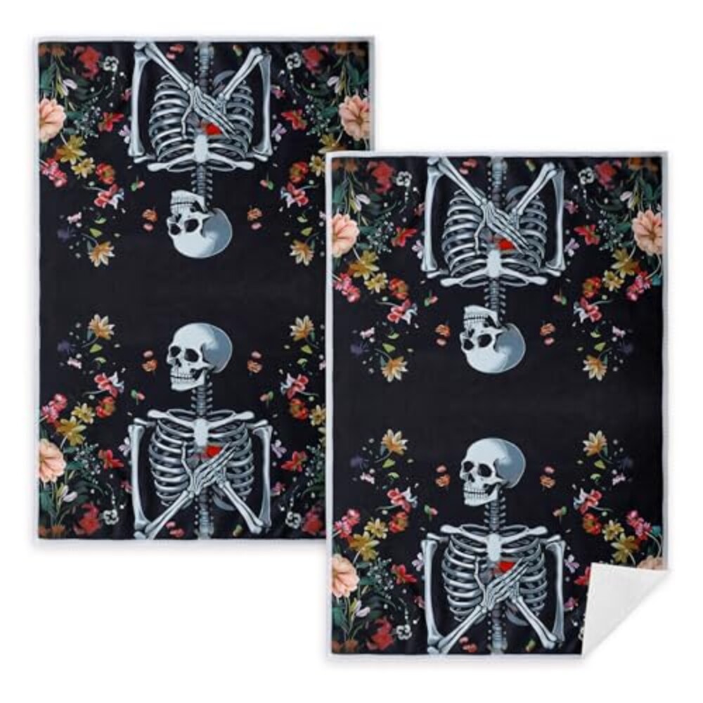 2 Pack Gothic Skull Kitchen Towels, Cute