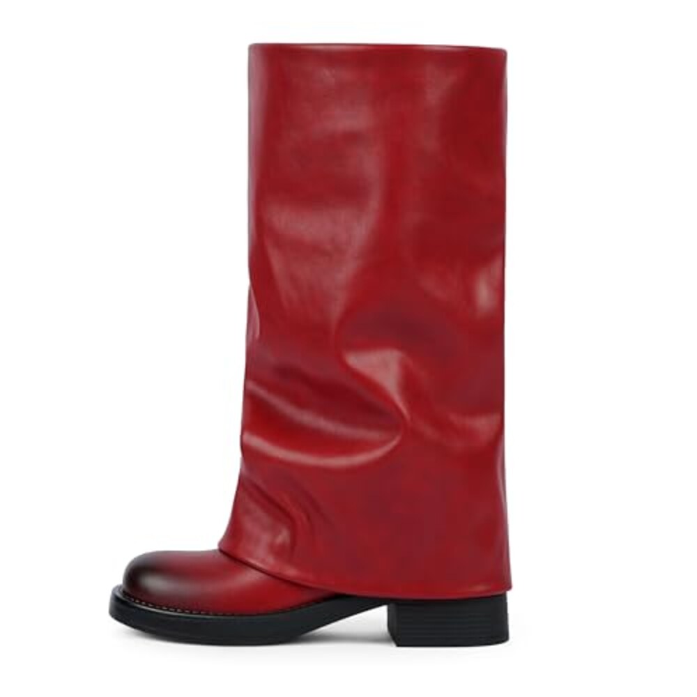 Modatope Knee High Boots Women Fold Over