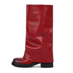 Modatope Knee High Boots Women Fold Over