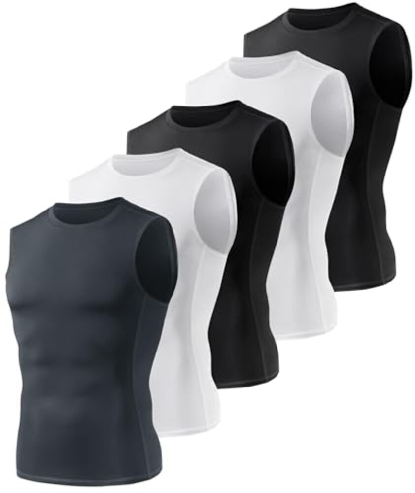 5 Pack Compression Shirt Men - Sleeveles