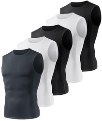 5 Pack Compression Shirt Men - Sleeveles
