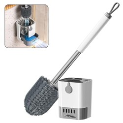Self-Draining Toilet Brush with Holder,