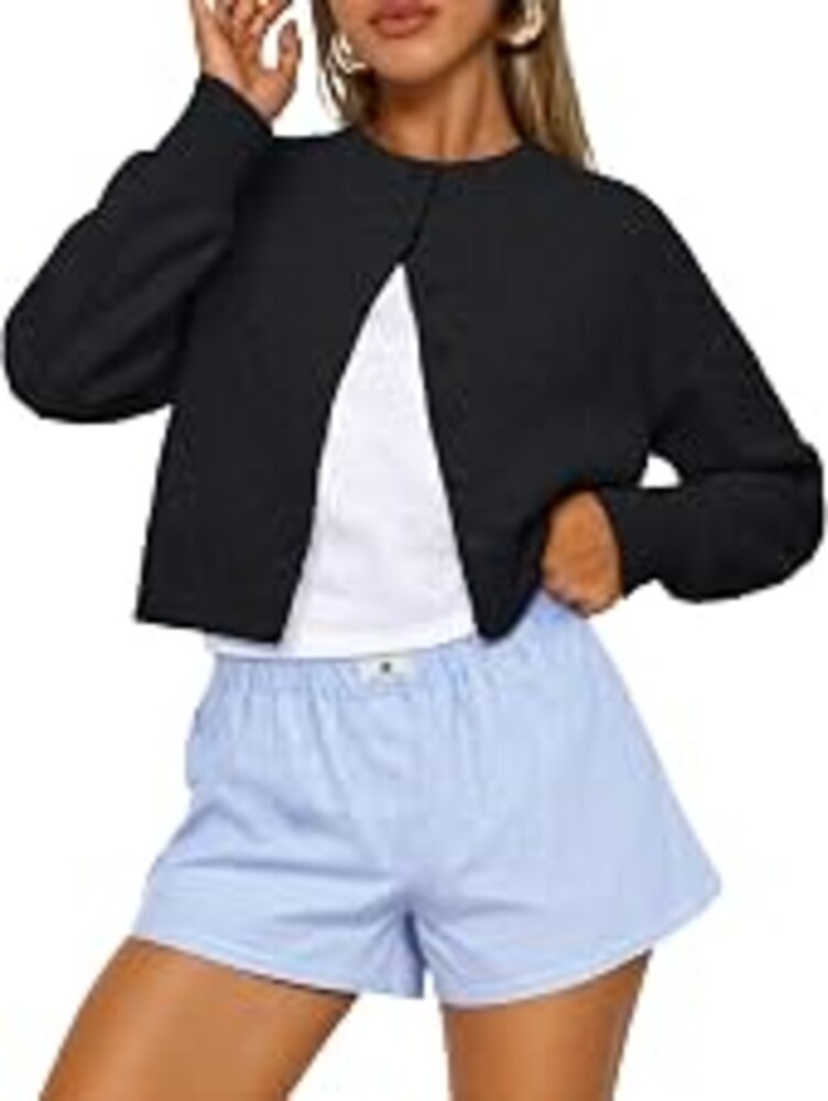 Trendy Queen Cropped Cardigan Sweaters for Women Fall Fashion Clothes 2026 | Lightweight Knit Button-Down, Versatile Layering Piece for Fall, Spring & Office Wear