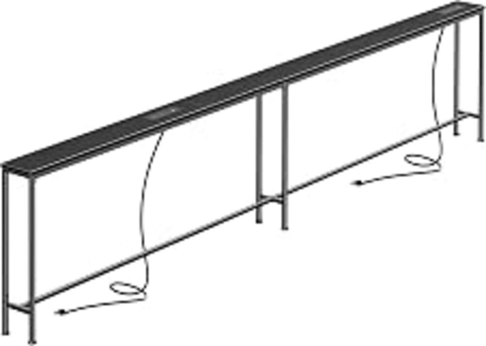 SUPERJARE 118.1 Inch Sofa Table with 2 Power Outlets and USB-C Port | 5.9 Inch Narrow Console Table with Storage, Extra-Long, for Entryway Hallway Couch Behind Sofa, Small Spaces, Black