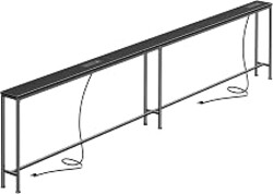 SUPERJARE 118.1 Inch Sofa Table with 2 Power Outlets and USB-C Port | 5.9 Inch Narrow Console Table with Storage, Extra-Long, for Entryway Hallway Couch Behind Sofa, Small Spaces, Black