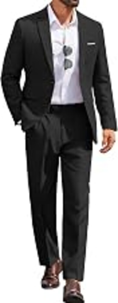 COOFANDY Men Suits Classic Fit 2 Piece Suit Set One Button Casual Blazer Wedding Bussiness Suit Separates