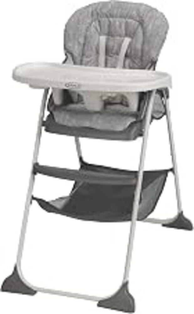 Graco Slim Snacker Highchair, Whisk | Ultra Slim & Compact, Self-Standing, One-Hand, One-Second Fold, Comfortable Feeding, Multiple Recline Positions, Easy Clean