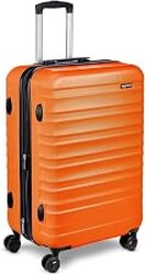 Amazon Basics 26" Hardside Medium Checked Luggage, Expandable Hardshell Suitcase with Wheels, Scratch-Resistant Surface, Four Multi-directional Wheels, Orange