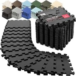 bemaxx Gym Mats Set - EVA Interlocking Foam Floor Tiles Workout Mat Puzzle | 12.6"x12.6"x0.4" Gym Flooring Exercise Mats Sports Home Equipment Play-Room Yoga Garage Fitness Treadmill Pool 18 pcs 18sqft