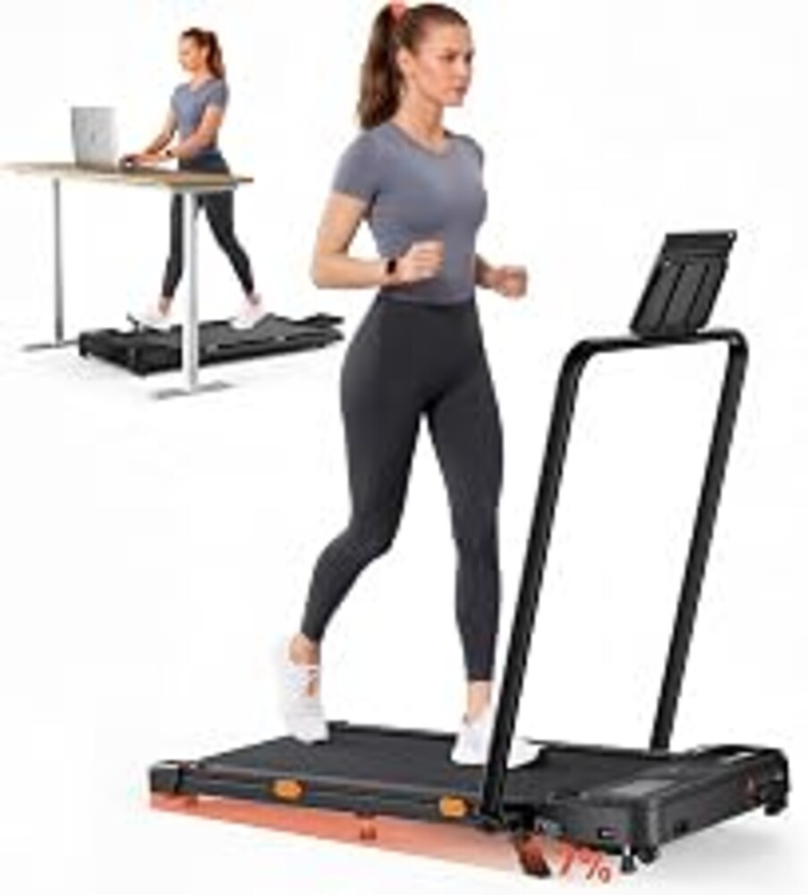 Cybergoing T12 Walking Pad Treadmill for Home Powered By Bosch® | Compact Treadmill with Handle Bar, Fixed 7% Manual Incline, 0.6-6.2 MPH, App Control, Device Holder, 15" x 36" Belt