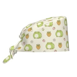 Strawberry Flower Scrub Caps for Women A