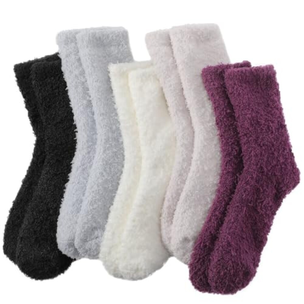 fauson Fuzzy Socks for Women, 5 Pairs Wi