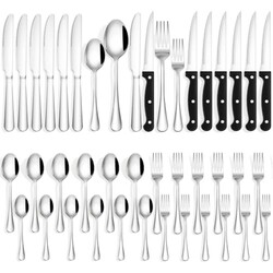 Quatish 36 Piece Silverware Set with Ste
