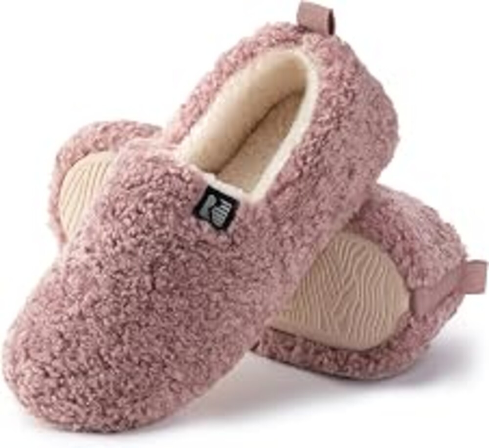 RockDove Women's Faux Shearling Closed Back Indoor House Slipper | Fuzzy, Warm, Cozy, Soft, Thick Fuax Fur, Non-Slip, Cute, Machine Washable, Comfortable, Skin-Friendly, Gift-Ready