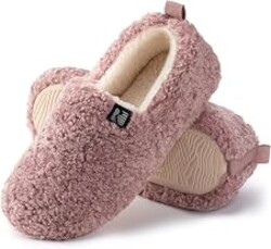 RockDove Women's Faux Shearling Closed Back Indoor House Slipper | Fuzzy, Warm, Cozy, Soft, Thick Fuax Fur, Non-Slip, Cute, Machine Washable, Comfortable, Skin-Friendly, Gift-Ready