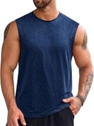 Runcati Mens Sleeveless Tank Tops Athletic Muscle Shirt Summer Beach Tees | Stretchy Breathable Fabric, Regular Fit, Crew Neck, Workout Tank Top, Casual Summer Shirts, Gym Shirts