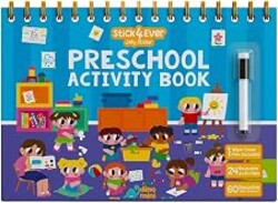 Stick4Ever Preschool Activity Book - Reusable Sticker Book for Toddlers 2-4 Years - Mess-Free Educational Travel Activity for Kids, Boys & Girls - No Mess Travel Toys & Road Trip Essentials