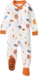 Burt's Bees Baby Baby Girl's Pajamas Sleep and Play | Convenient 2-Way Zip Front Sleeper Pajama Is Equipped With Non-Slip Bee Grips For Active Littles On The Move