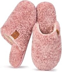 EverFoams Women's Fuzzy Slippers Warm Cozy Memory Foam Indoor House Shoes | Comfy, Soft, Lightweight, Breathable, Cloud, Non-slip, Machine-washable, Anti-slip Sole, Gift, Home