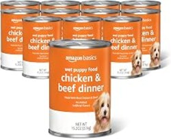 Amazon Basics Puppy Chopped Ground Dinner Canned Dog Food, with Chicken & Beef, 13.2oz (Pack of 12)