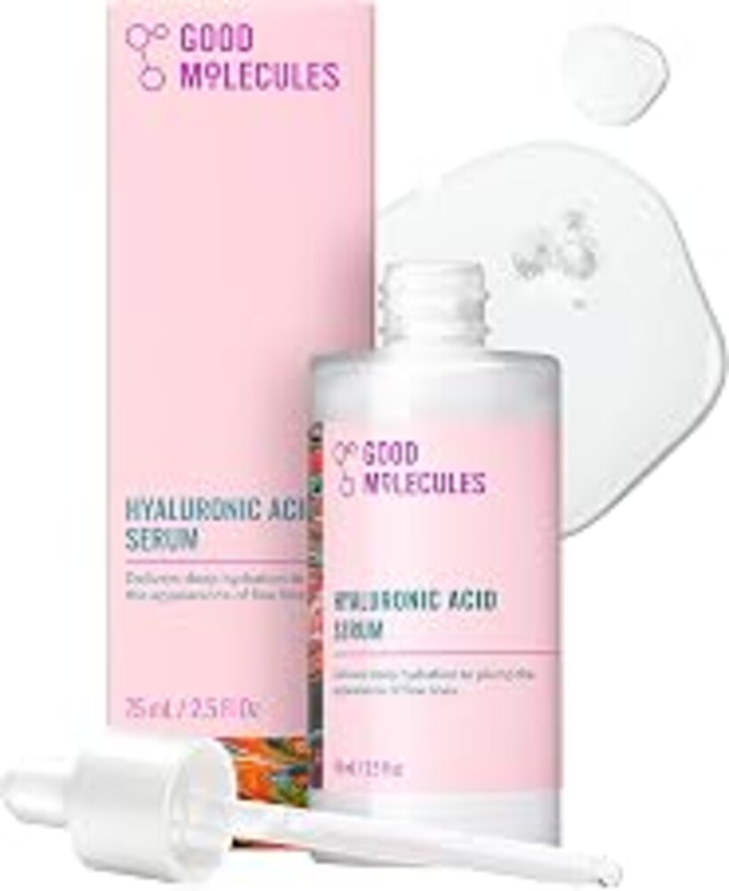 Good Molecules Hyaluronic Acid Serum for Face, Hydrating Serum, 2.5 fl oz | Deeply hydrates to plump the look of fine lines. Boosts skin hydration after one use. All skin types.