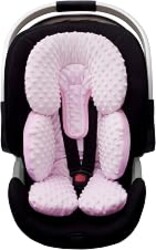 Pro Goleem Infant Car Seat Head Neck Body Support, Ultra-Soft Minky and Microfiber Newborn Car Seat Insert, Perfect for Car Seat, Stroller, 2-in-1 Reversible, Girls, Pink