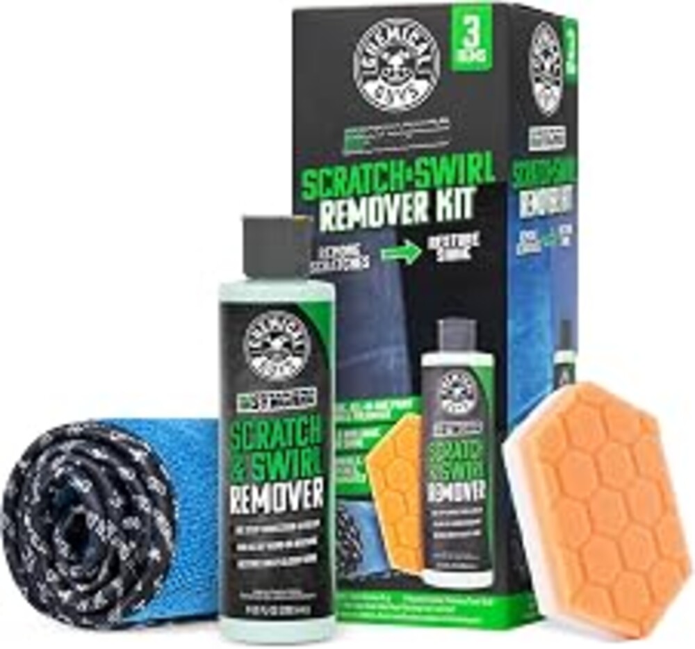 Chemical Guys, Insynchro Scratch & Swirl Remover Hand Polishing Kit, 8 oz | Cuts scratches and swirls by hand with a Hex-Logic pad and microfiber towel, safe on all paint for at-home gloss