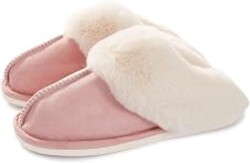 Donpapa Womens Fuzzy Slippers Memory Foam Warm Cozy Indoor House Shoes | Fluffy, Comfy, Winter, Faux Fur, Indoor Outdoor, Non-Slip, Slip On, Home, Bedroom