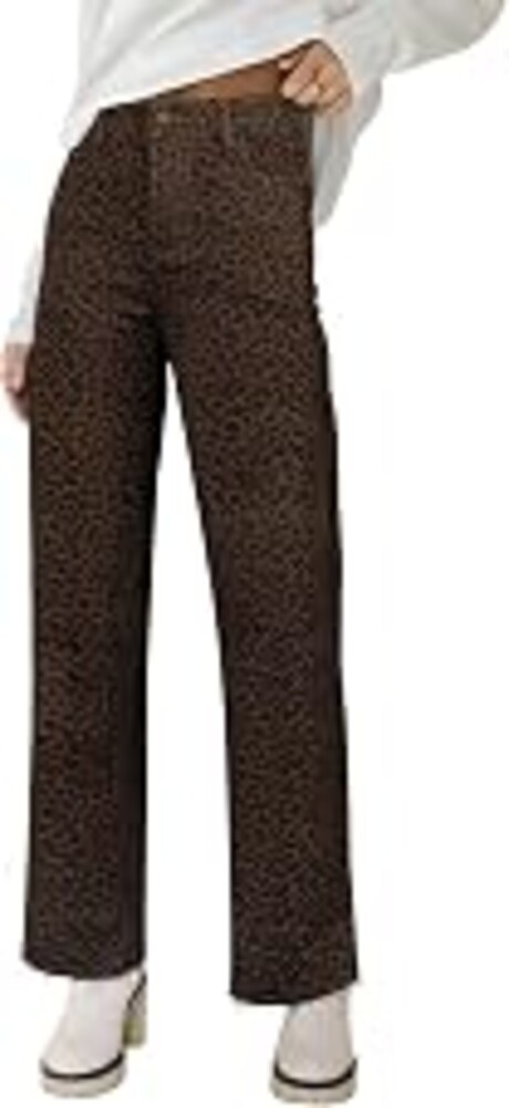 KDF Straight Leg Jeans for Women High Waisted Frayed Baggy Pants Stretchy Cropped Wide Leg Jeans
