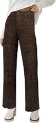 KDF Straight Leg Jeans for Women High Waisted Frayed Baggy Pants Stretchy Cropped Wide Leg Jeans