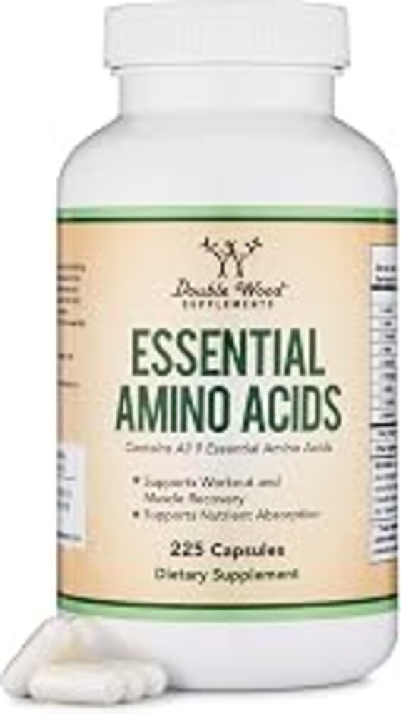EAA Capsules, BCAAs, All 9 Essential Amino Acids, 225 Ct | Complete Essential Amino Acids Supplement, No Proprietary Blend