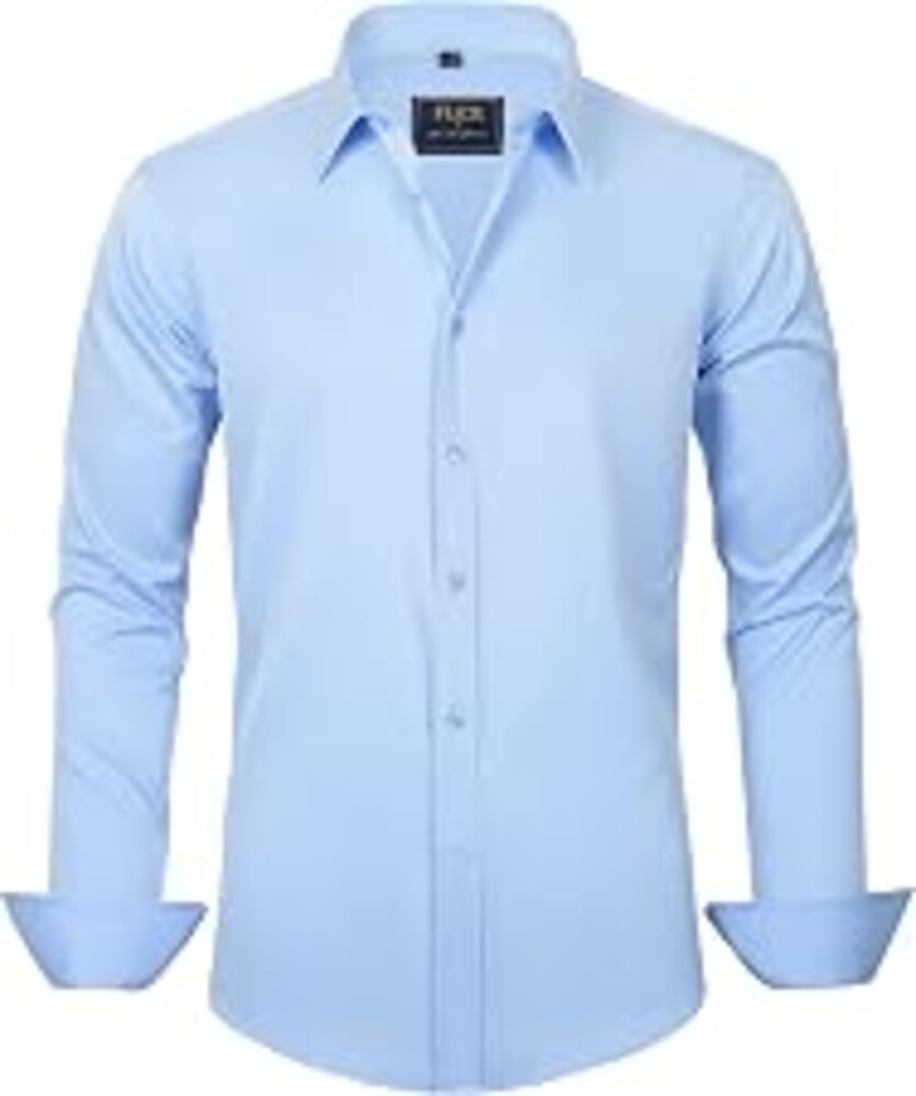 J.VER Men's Dress Shirts Solid Long Sleeve Stretch Wrinkle-Free Formal Shirt Business Casual Button Down Shirts