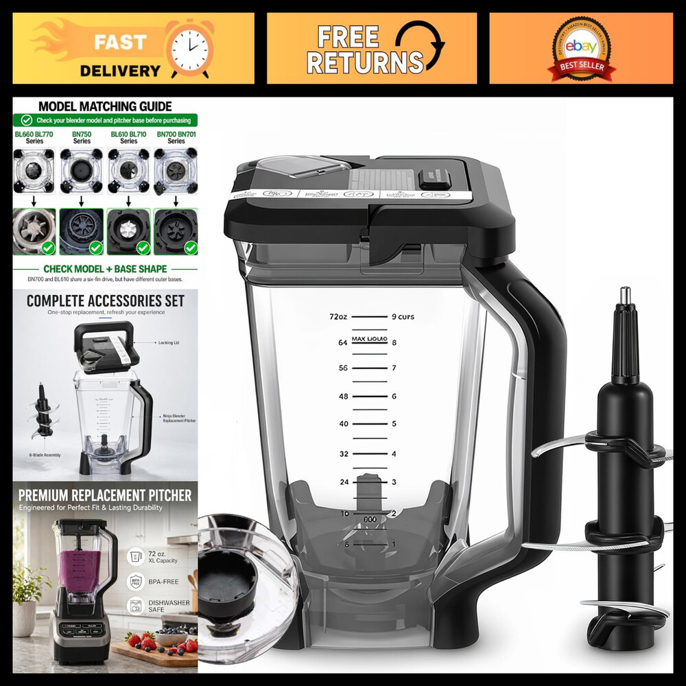 Replacement Parts for Ninja Blenders - Cups, Pitcher, Lid & Blade Set