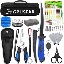 GPUSFAK Fishing Tool Kit, 50 Pieces Fish