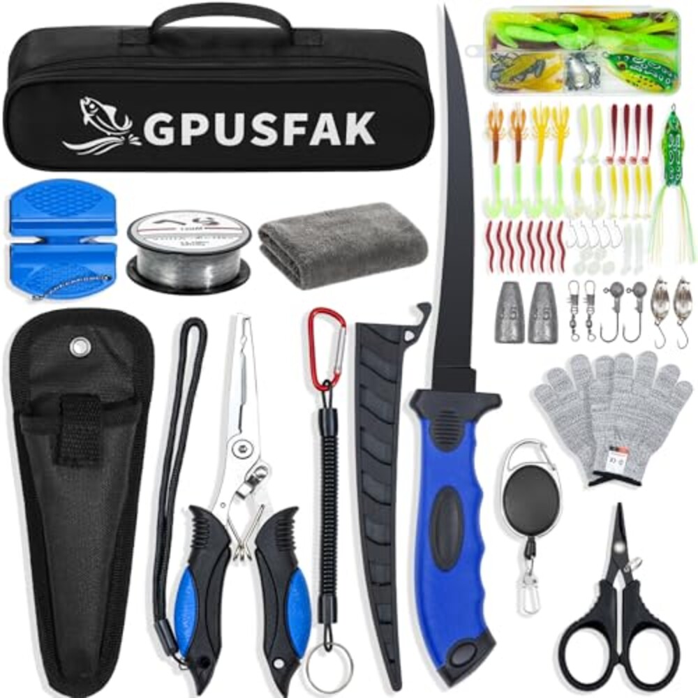 GPUSFAK Fishing Tool Kit, 50 Pieces Fish