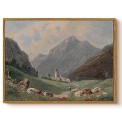 WHASAYART Framed Vintage Natural Mountai