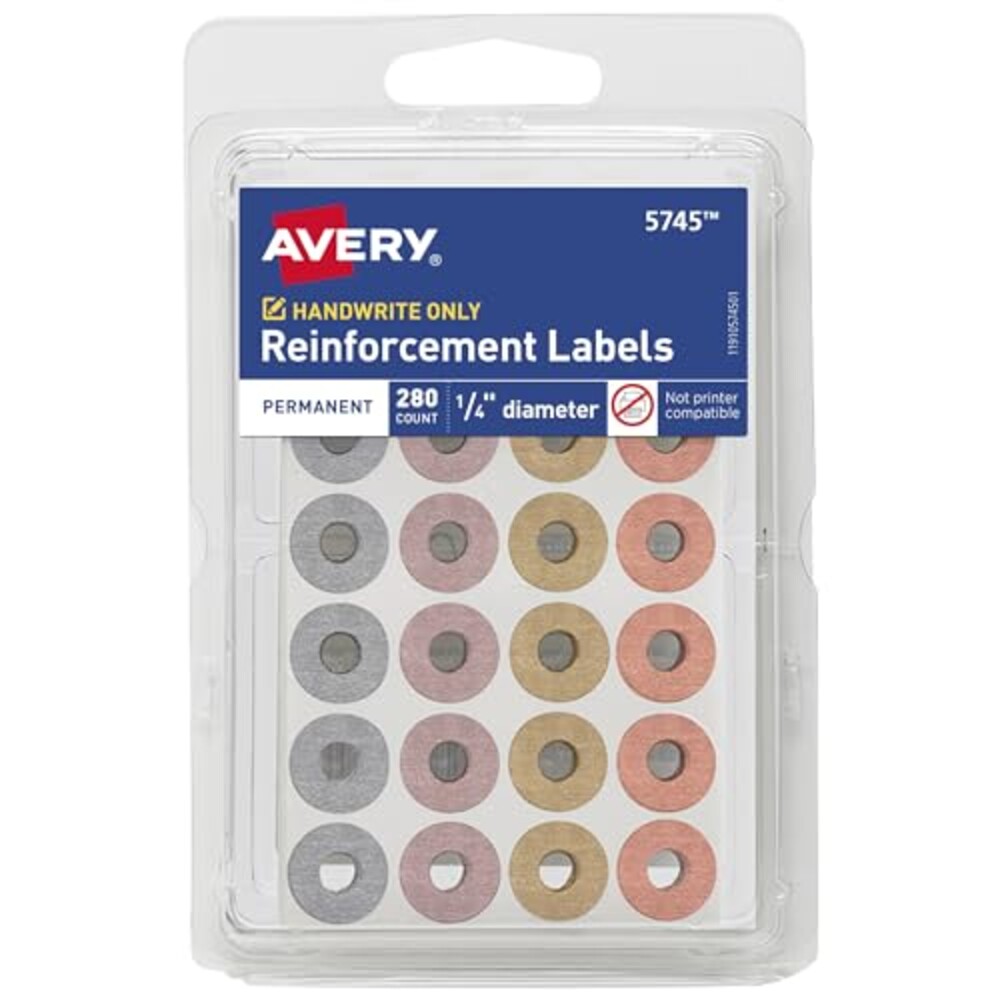Avery Reinforcement Labels, 1/4" Diamete