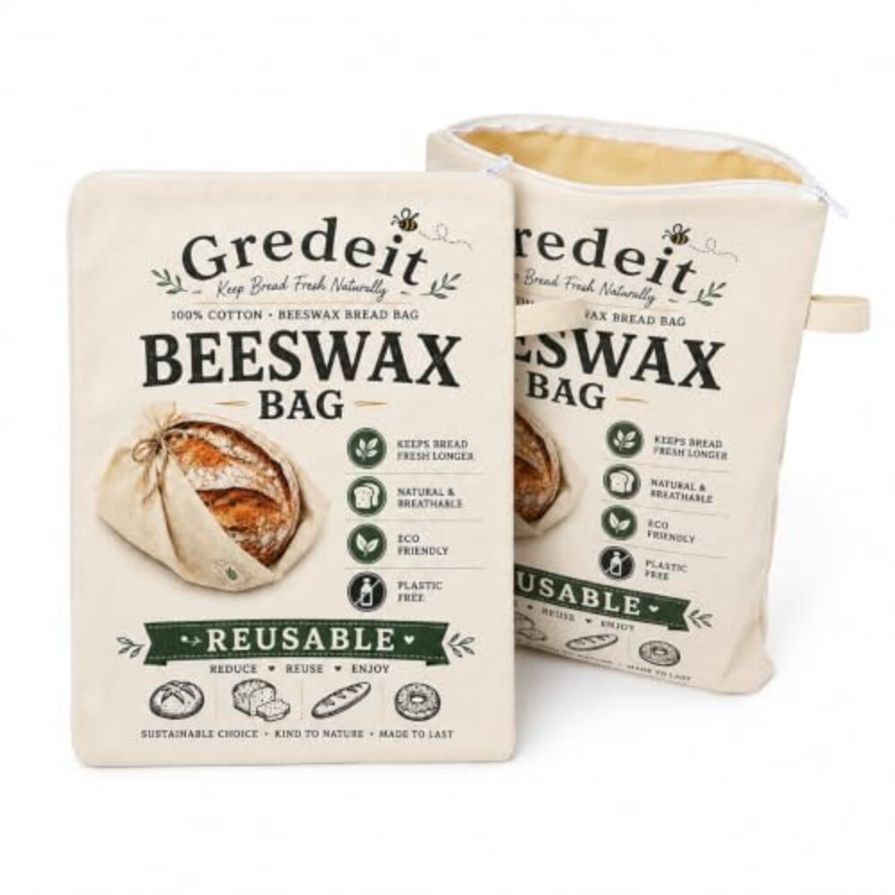 2 Pack Beeswax Bread Bags for Homemade S