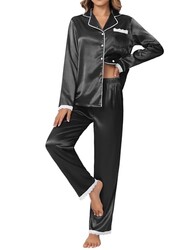 Ekouaer Satin Pajamas for Women Silk Lon