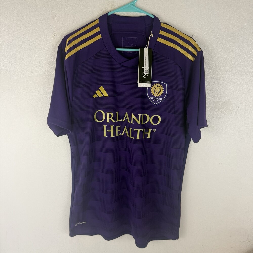 Adidas Orlando City 2023/2024 Home Football Soccer Jersey Mens L Slim Purple