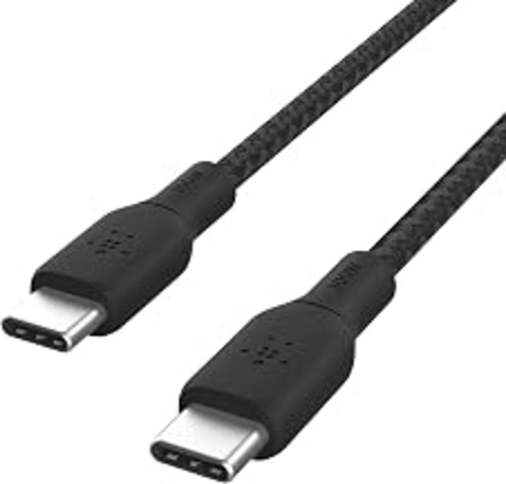 Belkin USB C to C 100W Braided Cable, 6.6ft, iPhone Charger Cord | 100W USB-C Power Delivery, iPhone 17/16, Samsung Galaxy S25, Pixel 10, AirPods, iPad Pro, MacBook, Nintendo Switch 2, travel