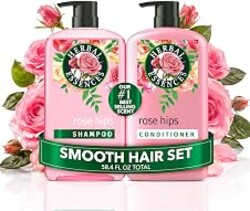 Herbal Essences Shampoo & Conditioner Set, Rose Hips - Smooth Collection, Paraben-Free, Color-Safe, Shiny Hair with Jojoba & Vitamin E, 29.2 Fl Oz Each, 2-Pack